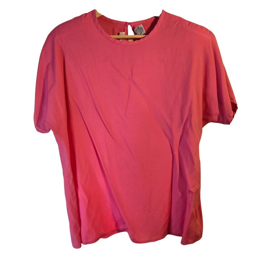 Chaus XL Coral Pink Draped Front Top [0348]